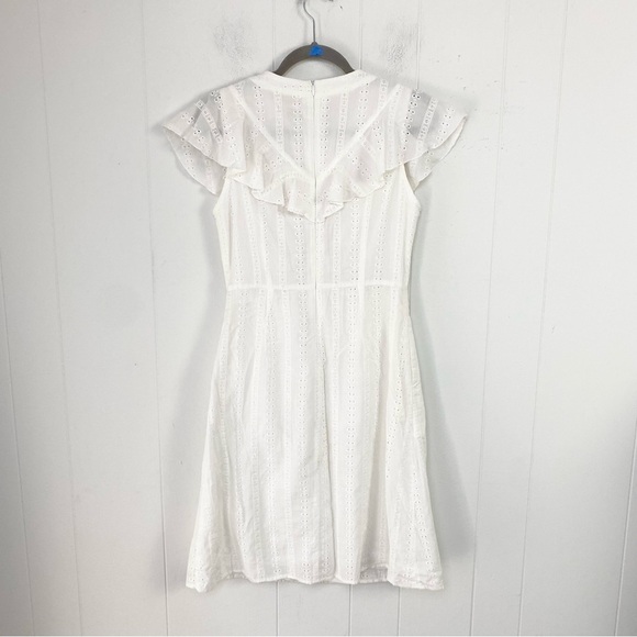 Roolee Mom Dress S Eyelet Lace Knee Length Ruffle Sleeve Nursing Breastfeeding - Picture 11 of 16